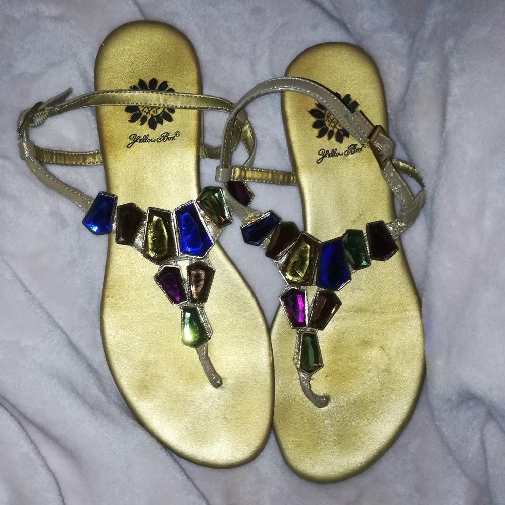 🌻YELLOW BOX GOLDEN GEM SANDALS